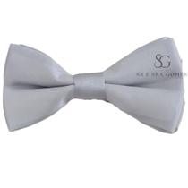 Gravata Borboleta Cinza Claro Infantil Cetim Para Pajens e Eventos