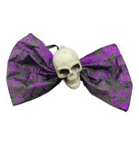 Gravata Borboleta de Halloween ModaMix Caveira Roxo