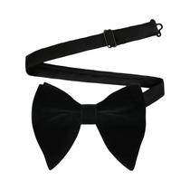 Gravata Borboleta Oversized De Veludo Preto Para Homens, Ajustável, Para Casamento E Festa De Terno