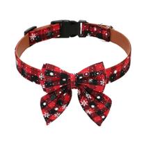 Gravata Borboleta Xadrez Vermelha E Verde Para Cães Grandes, Acessório Removível Para O Natal