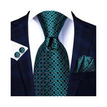 Gravata De Casamento De Seda Masculina Designer Jacquard Folhas De Bordo Handky Abotoadura Presente