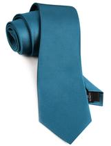 Gravata de casamento GUSLESON Classic Silk Teal Blue, gravata de 8 cm para homens