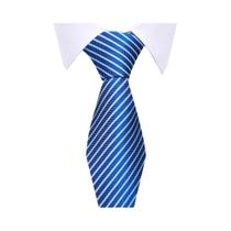 Gravata de Seda Masculina Listrada Azul Céu - 8cm - Design Clássico