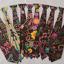 gravata divertida Neon Para Festas - Kit 10 Unidades