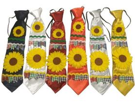 Gravata Junina com Flor de Girassol 1 Unidade Cores Sortidas para Festas Juninas Gravata Junina com Flor de Girassol 1 Unidade Cores Sortidas para Festas Juninas