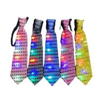 Gravata LED Luminosa 10 Peças Com Luzes De Lantejoulas Para Festas Rave, Presente Com 3