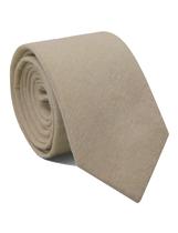 Gravata Mantieqingway Skinny de algodão e linho cáqui 6x145 cm Gravata Mantieqingway Skinny de algodão e linho cáqui 6x145 cm