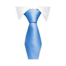 Gravata Masculina De Seda De 8 Cm Listrada Azul Celeste Design Clássico Acessórios Para Camisas De