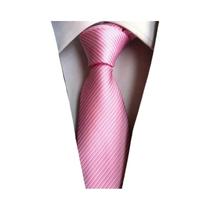 Gravata Masculina Rosa 8CM Listras Sólidas Paisley Jacquard Tecida Para Negócios Casamento Festa