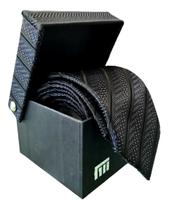 Gravata Preta Fatto A Mano 1200 Fios + Caixa Gravata Preta Fatto A Mano 1200 Fios + Caixa