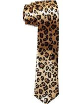 Gravata Skinny com Estampa Animal de Leopardo