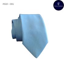Gravata Slim 7cm Azul Serenity Feita no Brasil Tecido Oxford - t&c