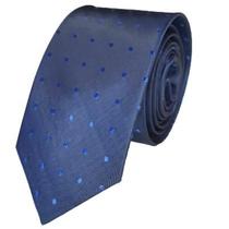 Gravata slim azul marinho poá