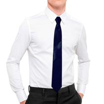 Gravata Slim Casamento Executivo Azul Regulável Zíper