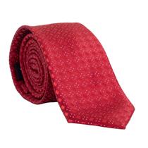 Gravata Slim com Desenho Geométrico em Poliester Vermelho Gravata Slim com Desenho Geométrico em Poliester Vermelho
