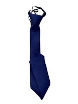 Gravata Slim Fit Azul Marinho Tradicional Com Nó Feito E Zíper
