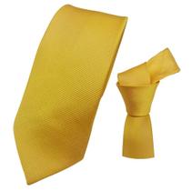 Gravata Slim Masculina Noivo Premium Várias Cores Para Padrinhos Evento Social Cor:Amarelo