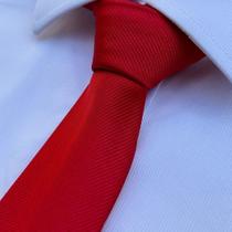 Gravata Slim Masculina Noivo Premium Várias Cores Para Padrinhos Evento Social Cor:Vermelho