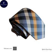 Gravata Slim Xadrez em Jacquard Premium 6 cm - Diversas Cores Disponíveis