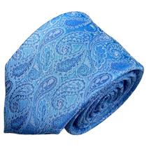 Gravata Tradicional Azul Claro Estampa Paisley