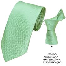 Gravata Verde Oliva Claro para Padrinhos e Eventos Tecido Trabalhado Traço