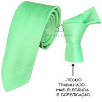 Gravata Verde Tiffany 2 Tecido Trabalhada para Padrinhos e Eventos Casamento