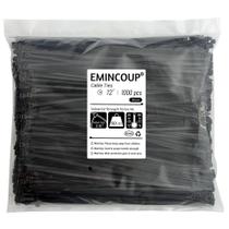 Gravatas com zíper EMINCOUP, pacote com 1000 cm, pretas, 22 kg de resistência à tração Gravatas com zíper EMINCOUP, pacote com 1000 cm, pretas, 22 kg de resistência à tração