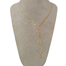 Gravatinha Mãe 3 Filhos, 1 Menino e 2 Meninas Folheado Gravatinha Mãe 3 Filhos, 1 Menino e 2 Meninas Folheado