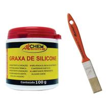 Graxa Silicone 100g Allchem Original + Pincel 3/4 Polegadas