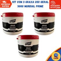 Graxa Uso Geral 500G Mundial Prime - Kit com 3 unidades Graxa Uso Geral 500G Mundial Prime - Kit com 3 unidades