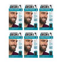 Grecin 5 Barba E Bigode 28G M-100 Castanho Escuro-Kit 6Un