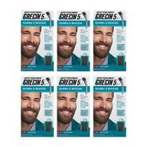 Grecin 5 Barba E Bigode 28G M-90 Castanho - Kit Com 6Un