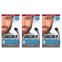 Grecin 5 Barba e Bigode Castanho 28g (Kit C/03)