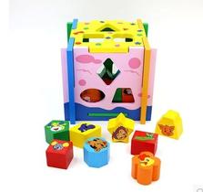 Green Up Animals Série Removível Forma Removível Brinquedos de Madeira cubo