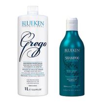 Grego Blueken 1 Litro e Shampoo Detox Therapy Antirresíduos Blueken 500ml