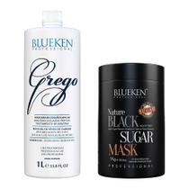 Grego Blueken 1L e Máscara Black Sugar Blueken 1KG - Tratamento Capilar Completo Grego Blueken 1L e Máscara Black Sugar Blueken 1KG - Tratamento Capilar Completo