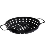 Grelha 31cm Para Churrasqueira De Aço Redonda Com Alça Preta