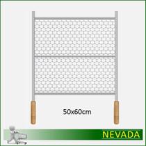 Grelha- 50x60cm (inox, cabo madeira) - Alfa Suportel