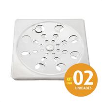 Grelha Abre Fecha Inox p/ Banheiro Quadrado 10x10cm Kit 02un