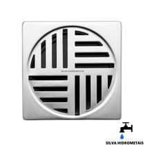 Grelha ABS Para Ralo Automático Quadrado Cromado 10x10