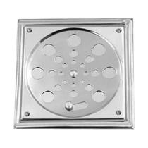 Grelha Aço Inox Quadrada De 15Cm Vedação Rotativa + Caixilho