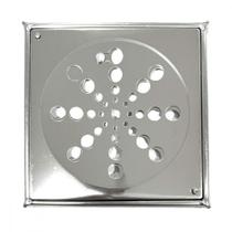 Grelha Aco Inox Quadrada Overtime 10X10Cm Com Fecho + Caixilho