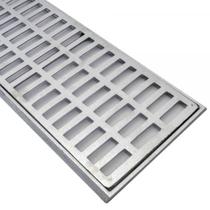 Grelha Aluminio Escovado Com Suporte 20 X 50cm - Molina Grelha Aluminio Escovado Com Suporte 20 X 50cm - Molina