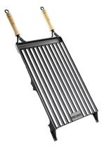 Grelha Argentina Ferro Fundido Cabo De Madeira Santana 2pçs