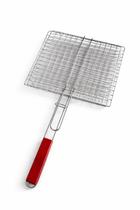 Grelha Cesto Para Churrasco Aço Inox Cabo Longo Peixe Frango