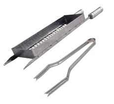 Grelha cesto Pequeno Churrasco Inox C/Pegador de carne Grelha cesto Pequeno Churrasco Inox C/Pegador de carne