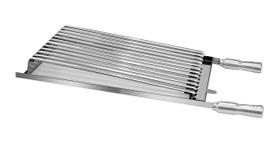 Grelha Churrasco Argentina Aço Inox - Santigrill 30 X 50 Cm
