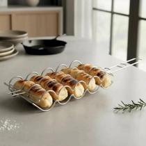 Grelha Churrasco Inox Assar Linguiça Legumes Pão de Alho Mundiart