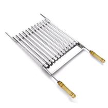 Grelha Churrasco Inox Puro Mod. Argentina 79x42cm C/ Coletor