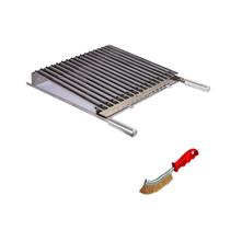 Grelha Churrasco Parrilla Argentina 40x45cm Inox Al + Escova de Aço para limpeza - Itagrelhas